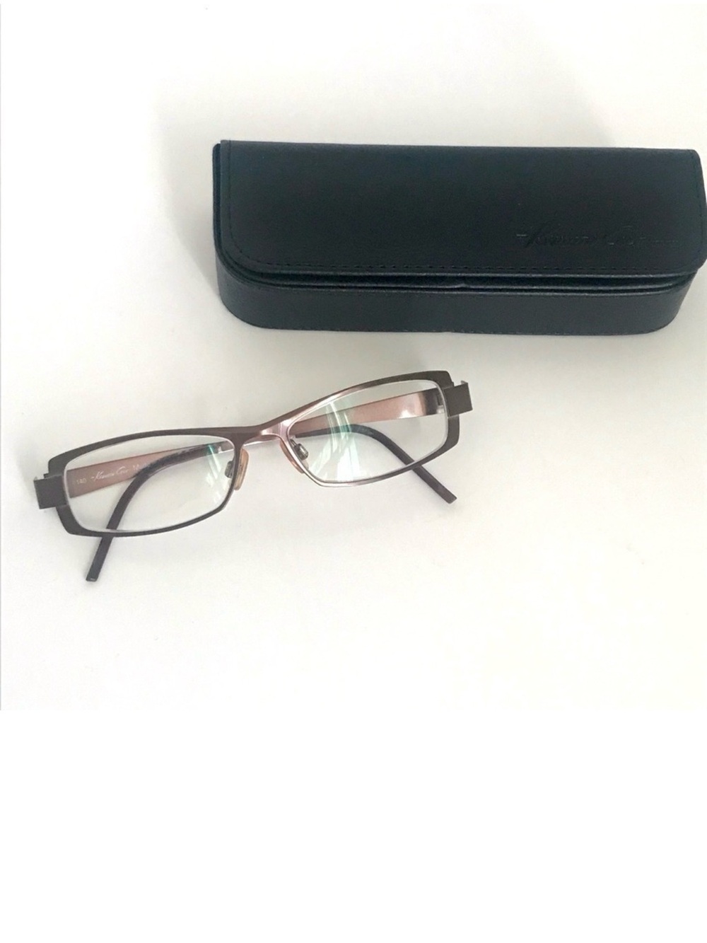 Vintage Kenneth Cole KC544 J78 Bronze Rectangle Eyeglass Frames 52-15-140 Italy